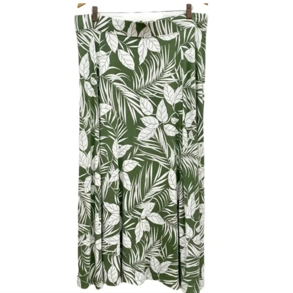 Lands' End Women's Maxi Skirt Green Floral Botanical Print Size Medium (10-12) - Picture 2 of 5